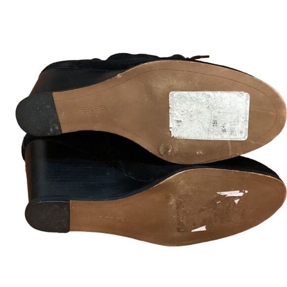 BCBGeneration Wiley Suede Lace Up Wedge Ankle Boot Bootie Black 7 - Picture 4 of 10